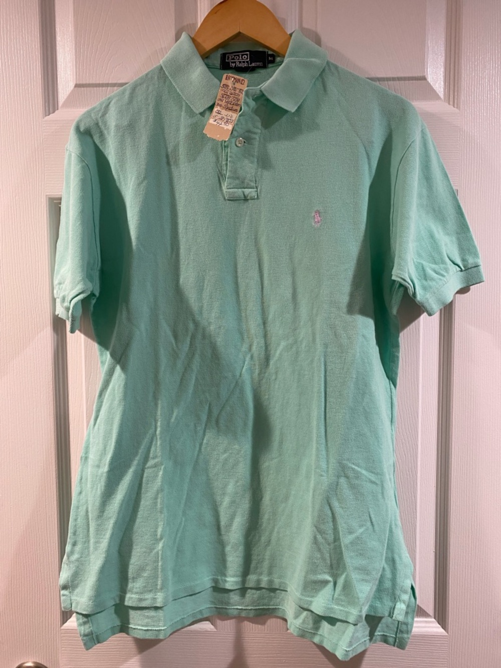 Vintage NWT Polo by Ralph Lauren Light Mint Green Short Sleeve Polo - Size Med.